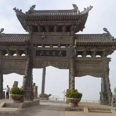 農(nóng)村村口牌坊大門圖片-村莊大門牌坊效果圖