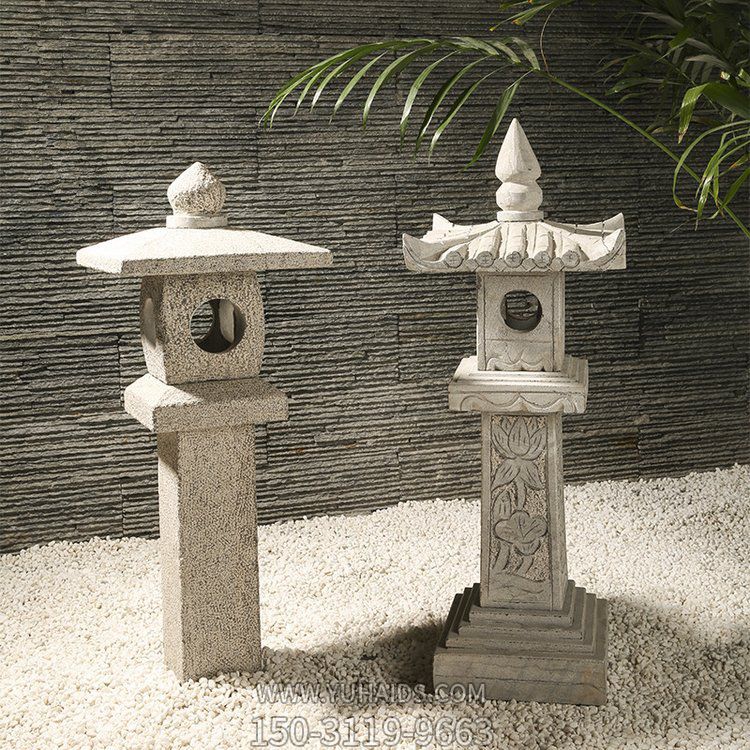 仿古石燈，中式古建裝飾燈柱雕塑