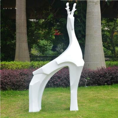 抽象玻璃鋼公園戶(hù)外景觀裝飾品鹿雕塑
