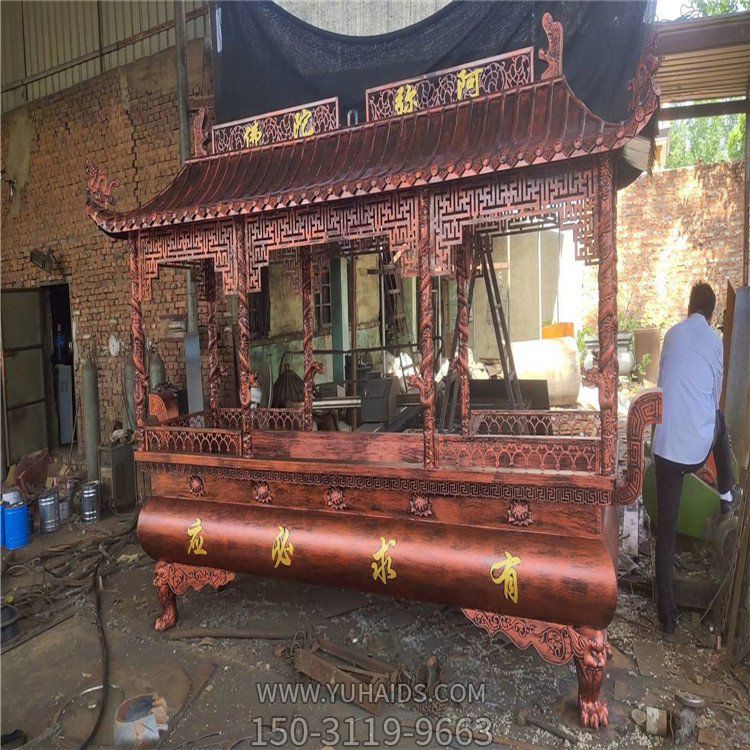 有求必應(yīng)銅雕香爐，寺廟焚香爐雕塑
