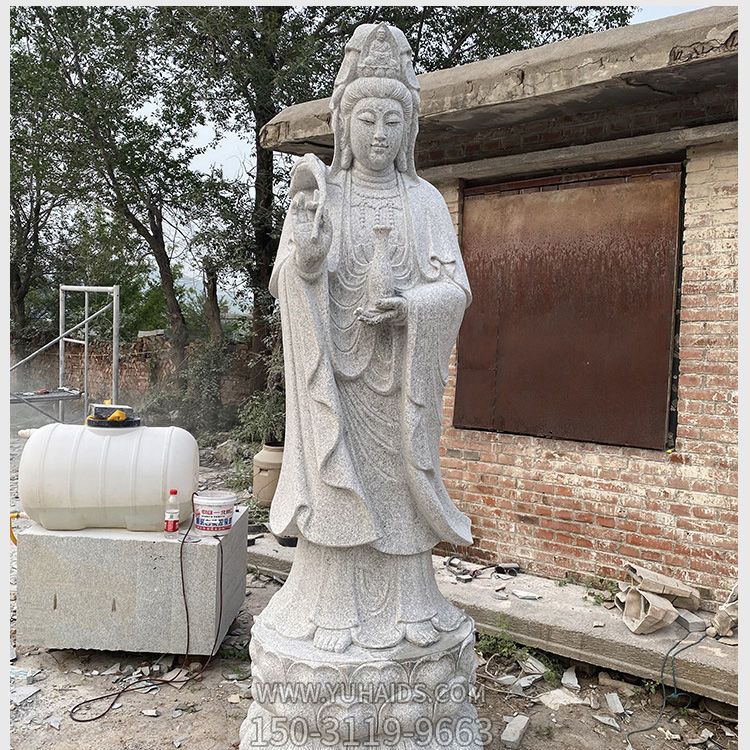 石雕觀音，花崗巖石材精雕佛像雕塑