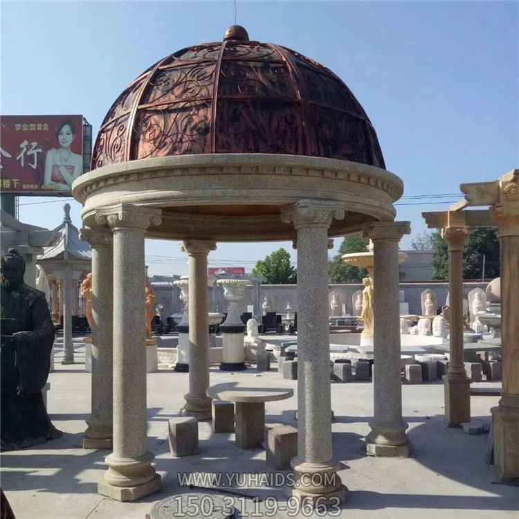 花崗巖鑄銅圓頂花園廣場(chǎng)擺放歐式?jīng)鐾さ袼?>
                                <h2>花崗巖鑄銅圓頂花園廣場(chǎng)擺放歐式?jīng)鐾さ袼?參數(shù)說(shuō)明</h2>
                                                                        <table>
                                      <tr>
                                        <th>產(chǎn)品標(biāo)題</th>
                                        <td>花崗巖鑄銅圓頂花園廣場(chǎng)擺放歐式?jīng)鐾さ袼?/td>
                                      </tr>
                                      <tr>
                                        <th>發(fā)布時(shí)間</th>
                                        <td>2023-06-07 10:52</td>
                                      </tr>
                                      <tr>
                                        <th>價(jià)格</th>
                                        <td><span>電話咨詢</td>
                                      </tr>
                                                                              <tr>
                                          <th>雕刻內(nèi)容</th>
                                          <td>涼亭</td>
                                        </tr>
                                                                              <tr>
                                          <th>應(yīng)用場(chǎng)所</th>
                                          <td>廣場(chǎng)</td>
                                        </tr>
                                                                              <tr>
                                          <th>制作材質(zhì)</th>
                                          <td>花崗巖、鑄銅</td>
                                        </tr>
                                                                          </table>
                                <h2>花崗巖鑄銅圓頂花園廣場(chǎng)擺放歐式?jīng)鐾さ袼?詳細(xì)說(shuō)明</h2>
                                <p>玉海雕塑是一家綜合性的雕塑公司，擁有多款花崗巖鑄銅圓頂花園廣場(chǎng)擺放歐式?jīng)鐾さ袼苣Ｐ?，可加工定制多種花崗巖鑄銅圓頂花園廣場(chǎng)擺放歐式?jīng)鐾さ袼?，支持材質(zhì)、樣式、風(fēng)格、尺寸大小等方面的調(diào)整修改定制。我們所加工制作的花崗巖鑄銅圓頂花園廣場(chǎng)擺放歐式?jīng)鐾さ袼苜|(zhì)優(yōu)價(jià)廉，遍布全國(guó)多個(gè)省市地區(qū)，想要了解更多案例圖片，請(qǐng)電話或微信咨詢。材質(zhì)、大小、樣式等都可以按需定制，還可根據(jù)您提供給的花崗巖鑄銅圓頂花園廣場(chǎng)擺放歐式?jīng)鐾さ袼軜訄D進(jìn)行制作！如有相關(guān)需求，歡迎致電（微信同號(hào)）：<span>150-3119-9663</span></p>
                                                                <div   class=