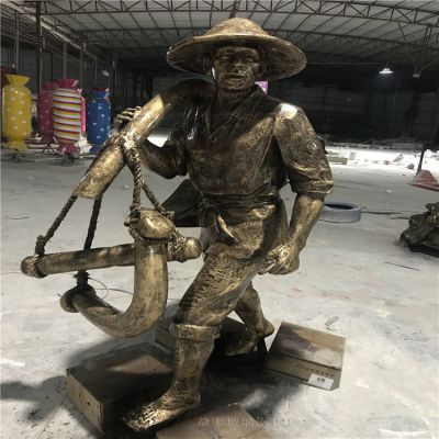 銅雕園林戶(hù)外人物景觀擺件