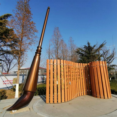 戶(hù)外公園大型不銹鋼創(chuàng)意古代書(shū)簡(jiǎn)