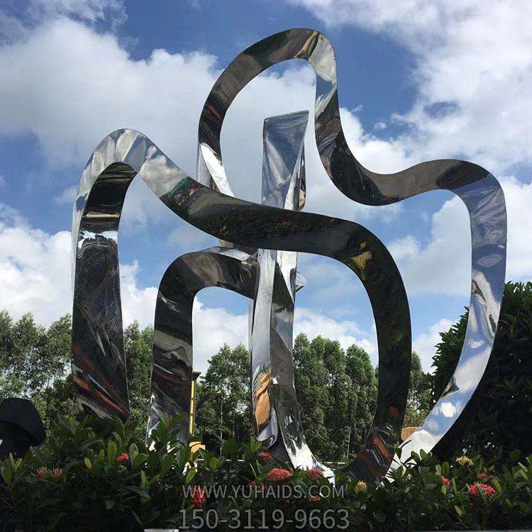 園林戶(hù)外不銹鋼幾何抽象景觀雕塑