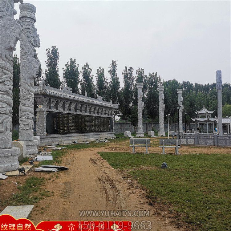 景區(qū)園林石雕龍柱、涼亭、影壁墻，庭院建筑構(gòu)件定制生產(chǎn)雕塑