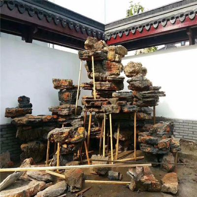 庭院疊石假山，千層石奇石庭院假山制作