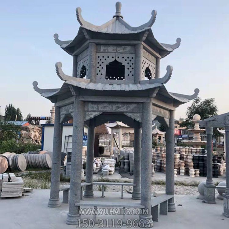 青石雕刻制作中式石涼亭公園小區(qū)戶(hù)外造景擺件雕塑