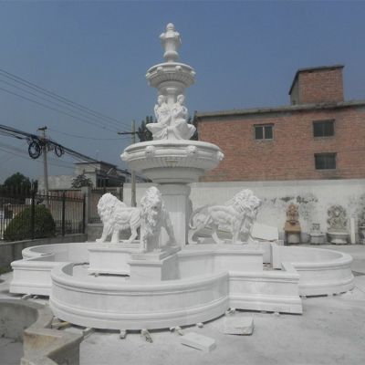 別墅小區(qū)工廠(chǎng)大型大理石石雕園林噴泉雕塑擺件