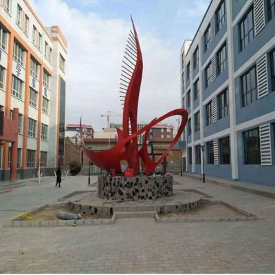 校園擺放不銹鋼噴漆創(chuàng)意藝術(shù)景觀(guān)雕塑