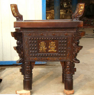 鼎盛銅鼎，雙耳四足方銅鼎