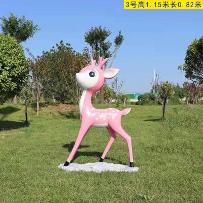 玻璃鋼噴漆卡通小鹿景觀(guān)園林?jǐn)[件