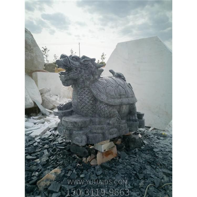 寺廟大型大理石石雕鎮(zhèn)宅龍龜雕塑