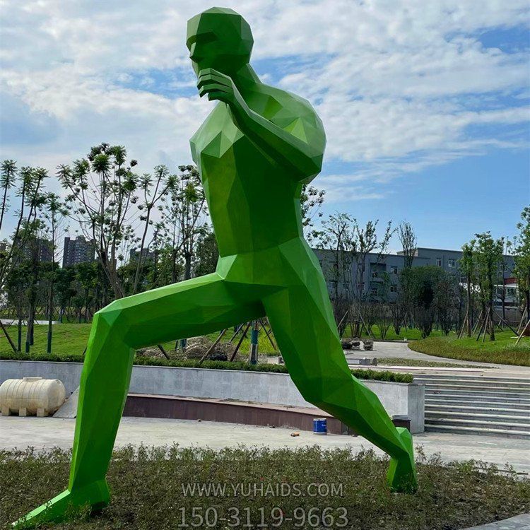 玻璃鋼彩繪幾何抽象運(yùn)動(dòng)人物廣場景觀小品雕塑