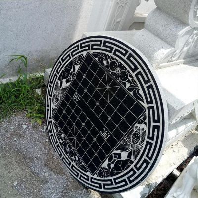 青石石桌，帶象棋棋盤傳統(tǒng)圖案石桌子