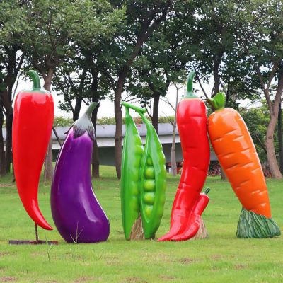 玻璃鋼仿真蔬菜，辣椒、茄子、豌豆和胡蘿卜