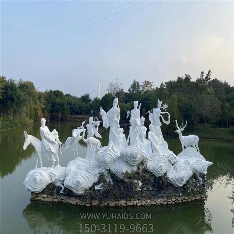 戶(hù)外水景創(chuàng)意大理石石雕八仙過(guò)海人物雕塑
