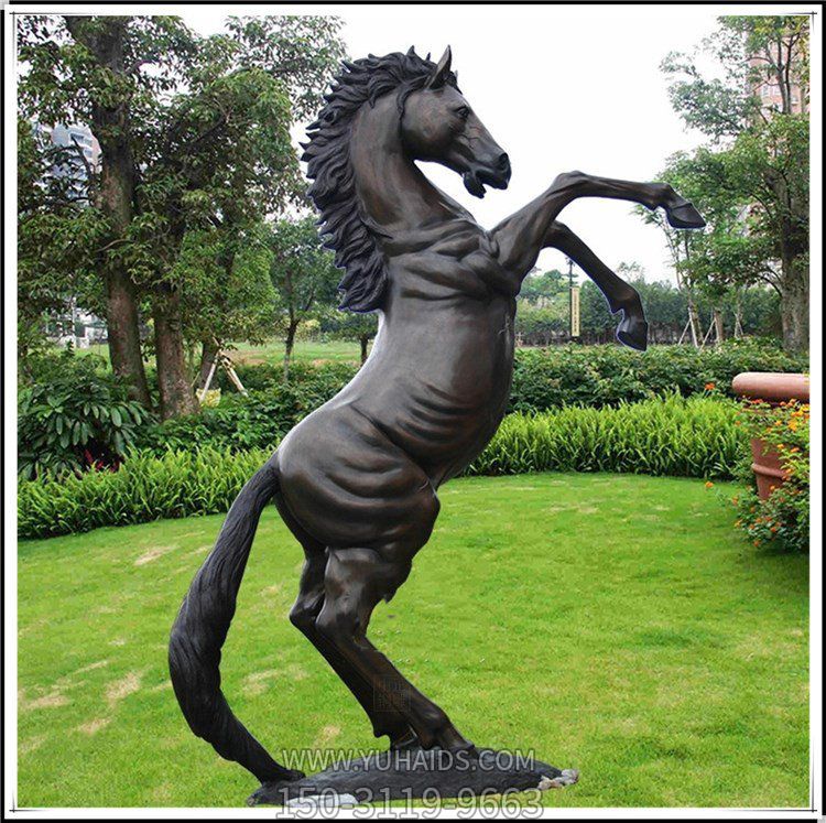 玻璃鋼立馬，仿銅馬兒雕塑