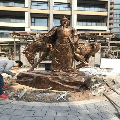 岳飛銅雕，玻璃鋼仿銅歷史名人，民族英雄人物雕塑
