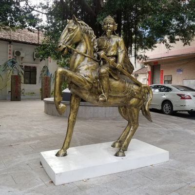 古代將軍，騎馬人物銅雕