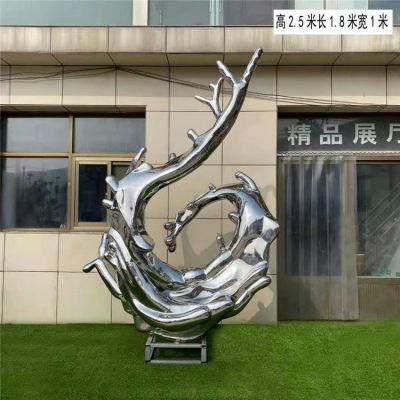 廣場(chǎng)中心不銹鋼幾何抽象創(chuàng)意景觀(guān)擺件雕塑