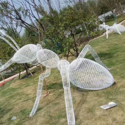 不銹鋼螞蟻，鐵藝網(wǎng)格螞蟻景觀擺件