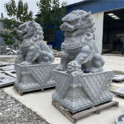 青石大獅子，2米5高大門鎮(zhèn)宅石雕獅子