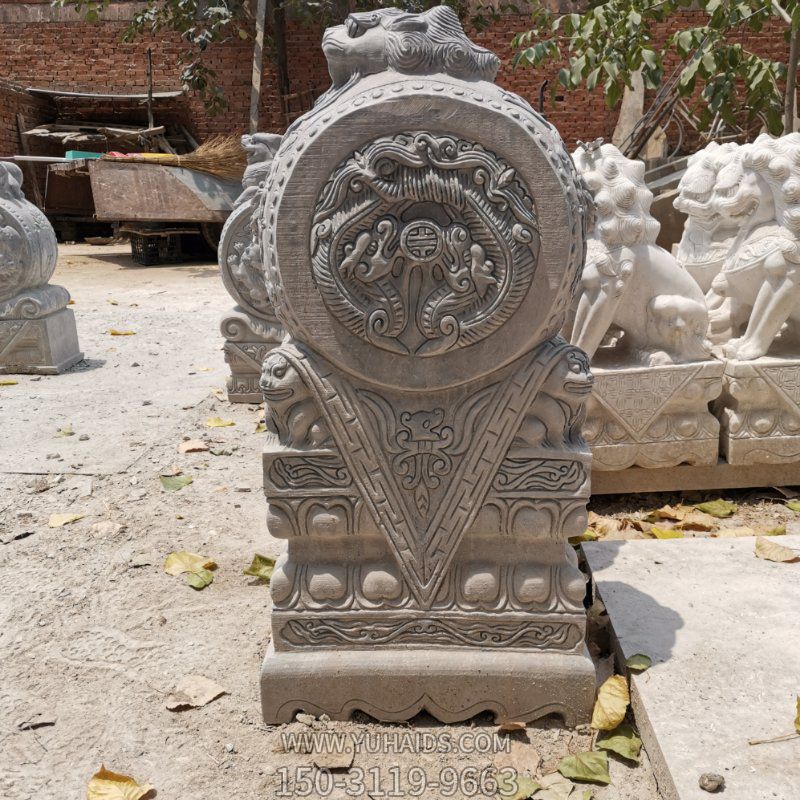 抱鼓漢白玉仿古門(mén)墩抱鼓石古鎮(zhèn)庭院景觀街景裝飾擺件雕塑