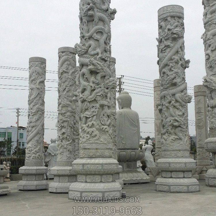 盤(pán)龍戶外園林廣場(chǎng)大型文化柱雕塑