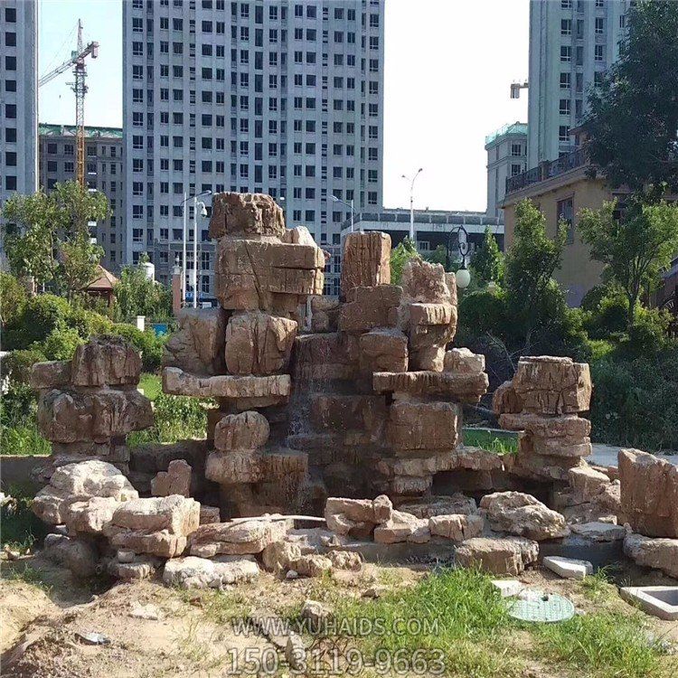 疊石假山，小區(qū)園林人造假山水景雕塑