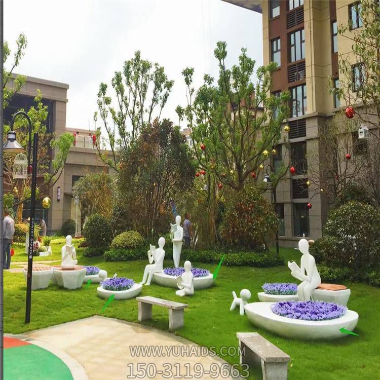 別墅校園戶(hù)外園林草坪不銹鋼創(chuàng)意抽象人物看書(shū)的景觀(guān)擺件雕塑