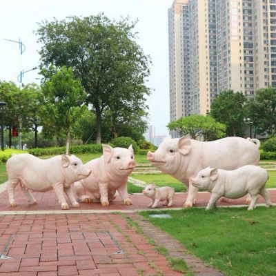 玻璃鋼仿真豬，豬仔仿真動物雕塑