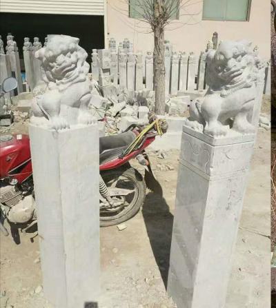 獅子栓馬柱，古建園林拴馬樁