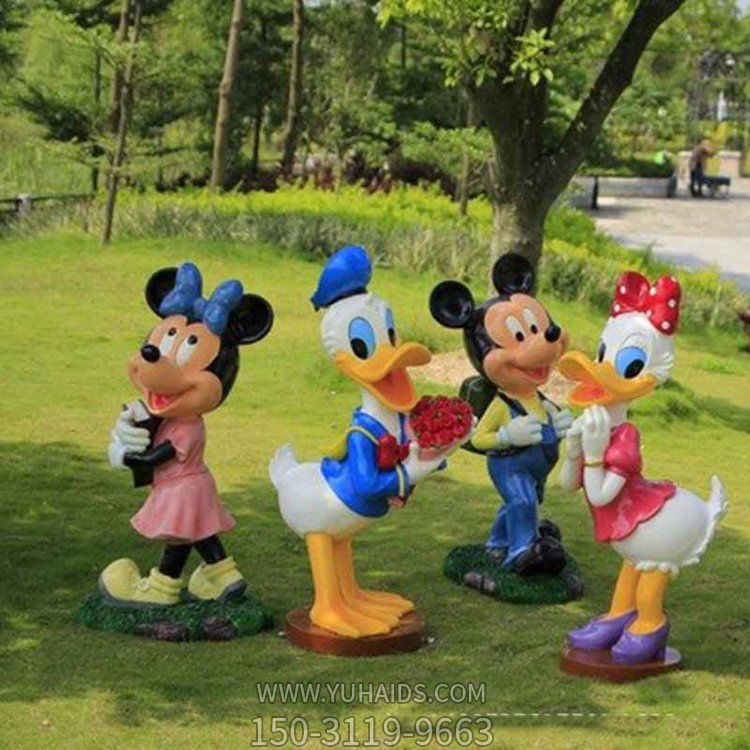 園林公園游樂場玻璃鋼空動(dòng)物景觀米老鼠唐老鴨雕塑
