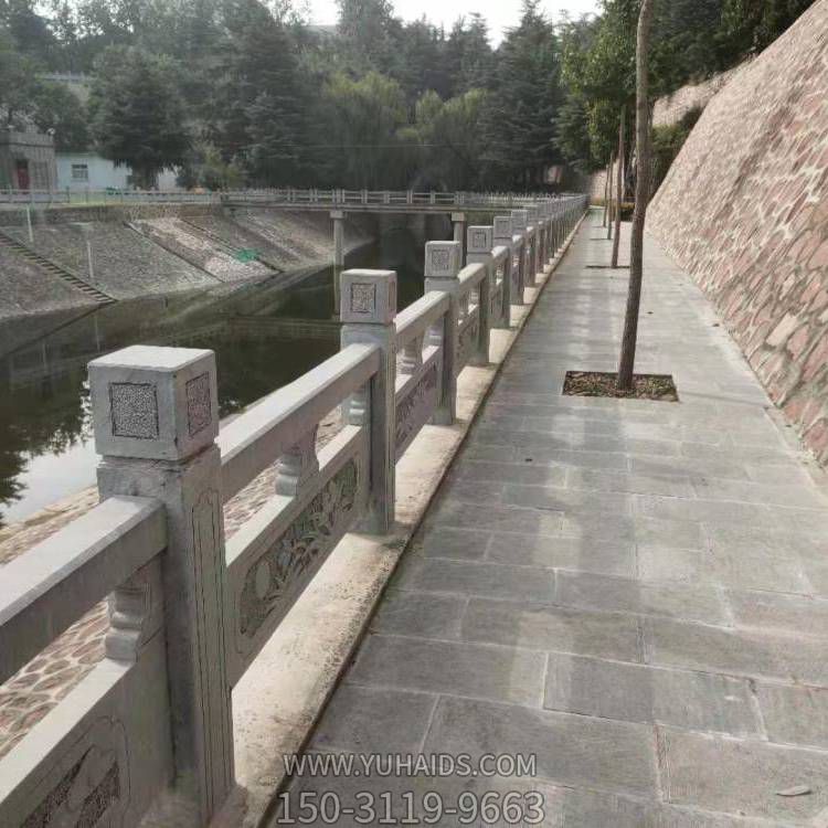 城市河道護欄石欄桿，花崗巖石刻欄桿雕塑