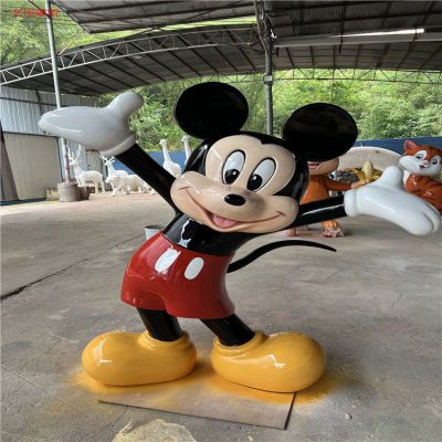 米老鼠玻璃鋼卡通人物雕塑，幼兒園游樂園動漫人物擺件