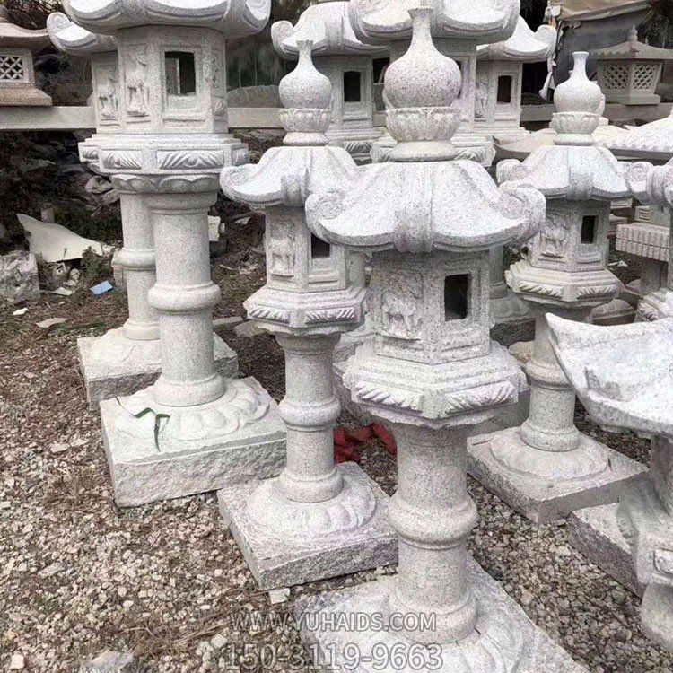 花崗巖石雕燈，中國傳統(tǒng)古建照明燈籠雕塑
