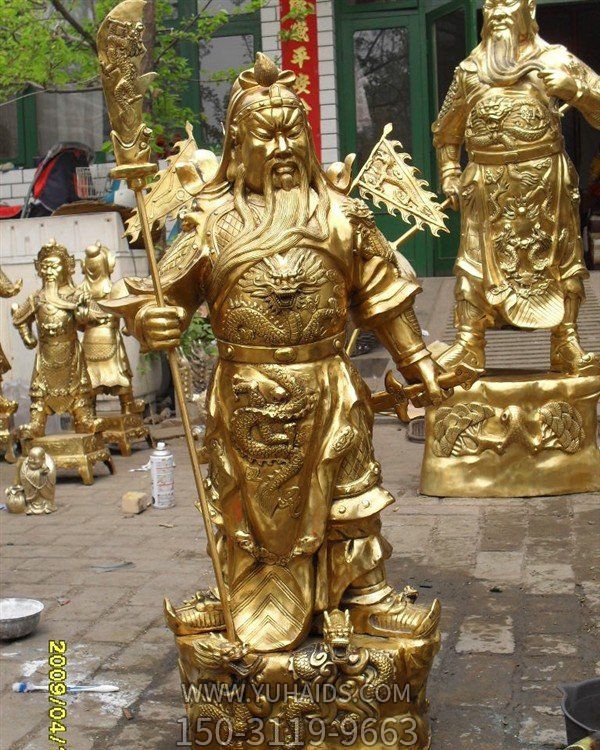 純金打造立式招財(cái)武財(cái)神雕塑