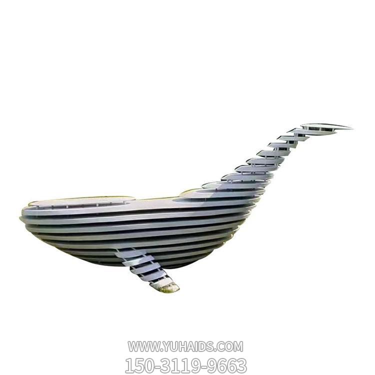 園林創(chuàng)意不銹鋼抽象鯨魚(yú)動(dòng)物雕塑