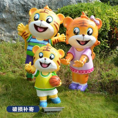 玻璃鋼卡通老虎，彩繪老虎