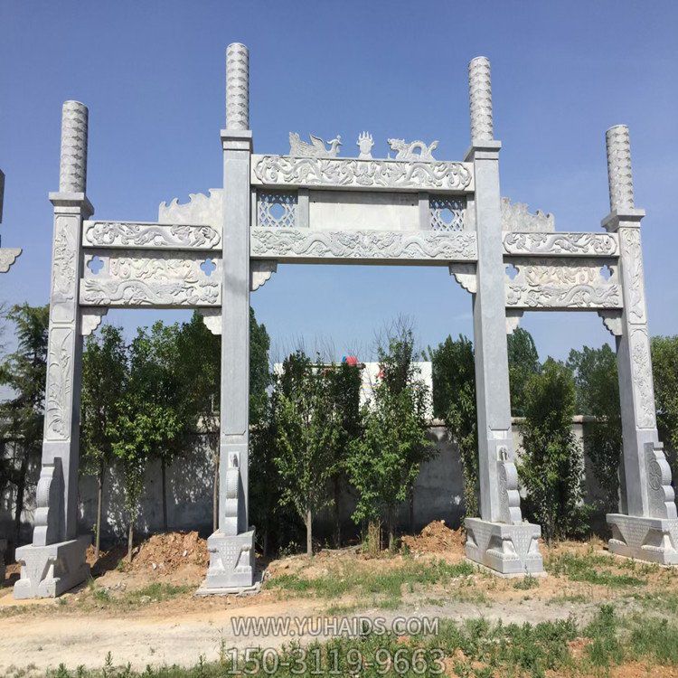 戶(hù)外景區(qū)石材石雕大型牌坊雕塑景觀(guān)