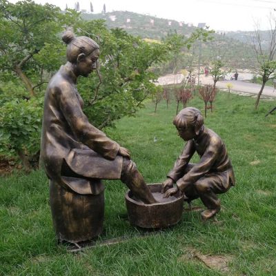 給媽媽洗腳，中國傳統(tǒng)禮儀，孝道主題人物雕塑