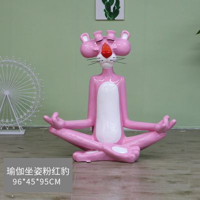 公園、商廈卡通粉紅豹玻璃鋼彩繪創(chuàng)意雕塑