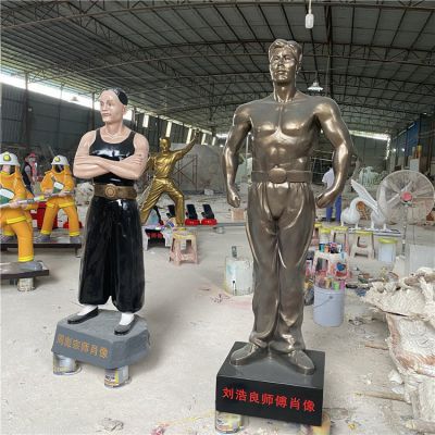 玻璃鋼人物塑像，仿銅人物和彩繪人物