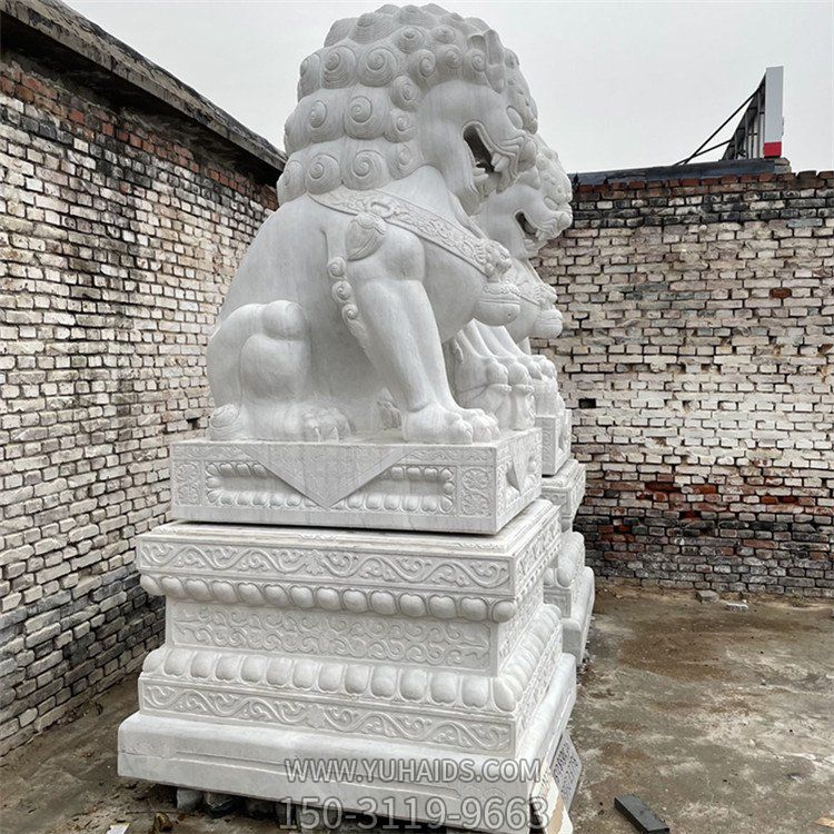 2米8高石獅子，漢白玉天安門獅子傳統(tǒng)造型雕塑