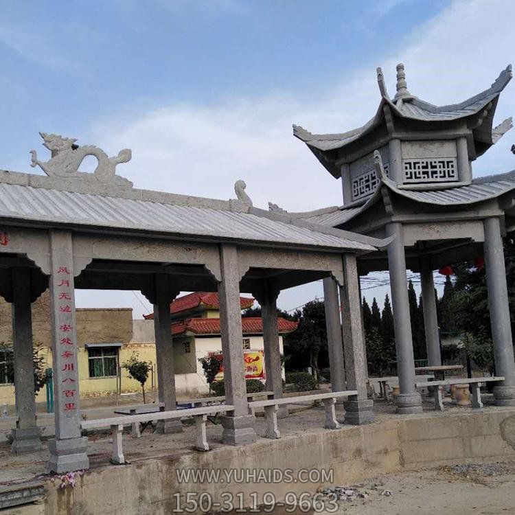 大理石石雕戶(hù)外園林景觀乘涼休閑長(zhǎng)廊雕塑