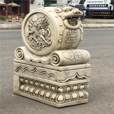 漢白玉仿古石門墩，庭院大門抱鼓石