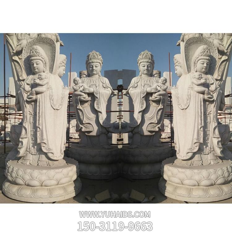 大理石石雕戶(hù)外園林景觀送子觀音雕塑