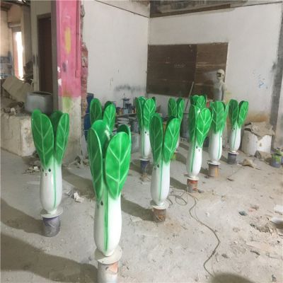 玻璃鋼卡通小油菜，仿真植物雕塑