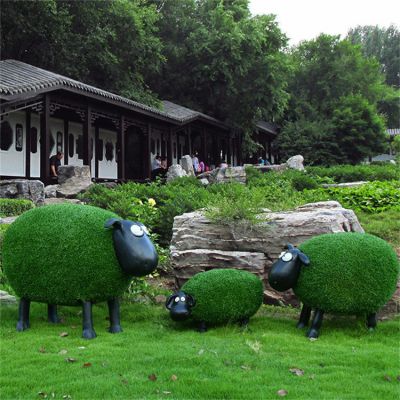 草皮肖恩羊，綠色可愛綠植動(dòng)物擺件
